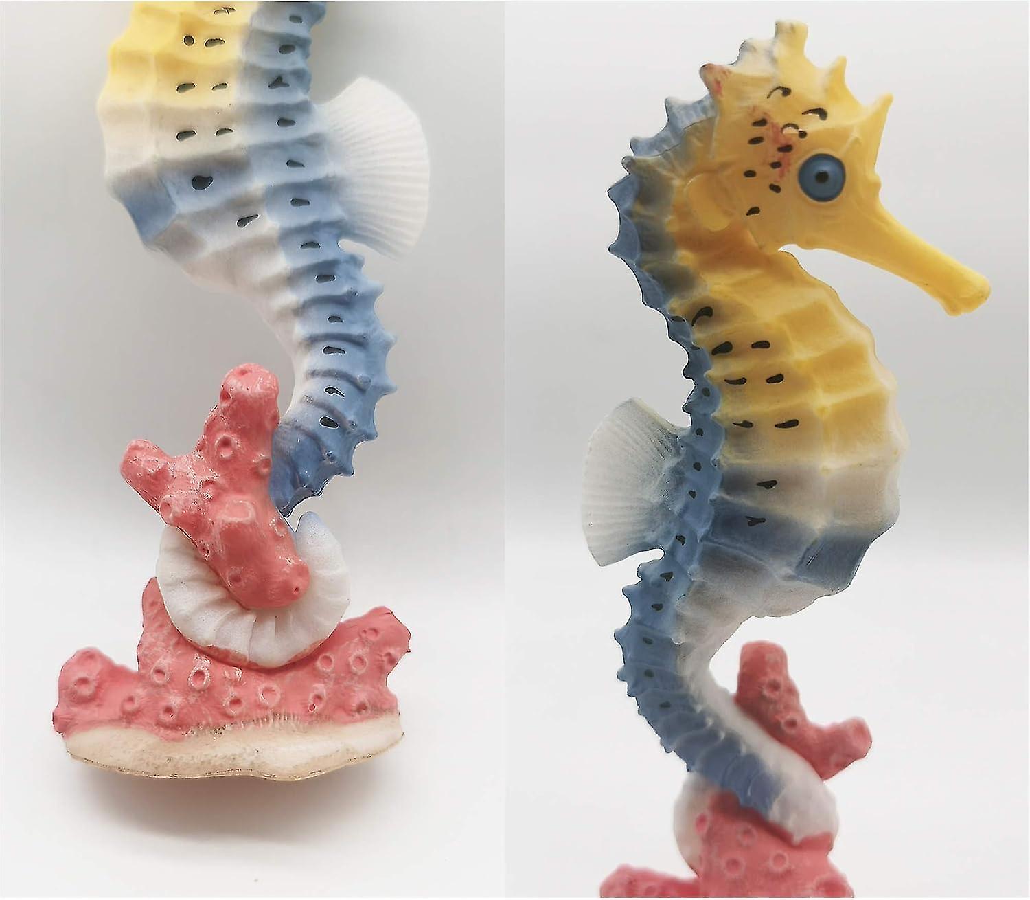 Seahorse Statue Ornament Compatible with Aquarium Decor Resin 2 Pieces — image 4