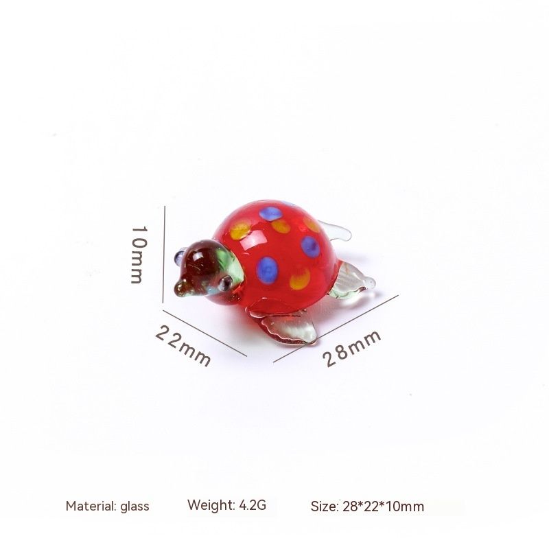 Handmade Mini Sea Turtle Art Glass Blown Sea Animal Figurine,Set of 4-Sea Turtle Figurines Hand Blown Sea Animal Collectibles — image 2