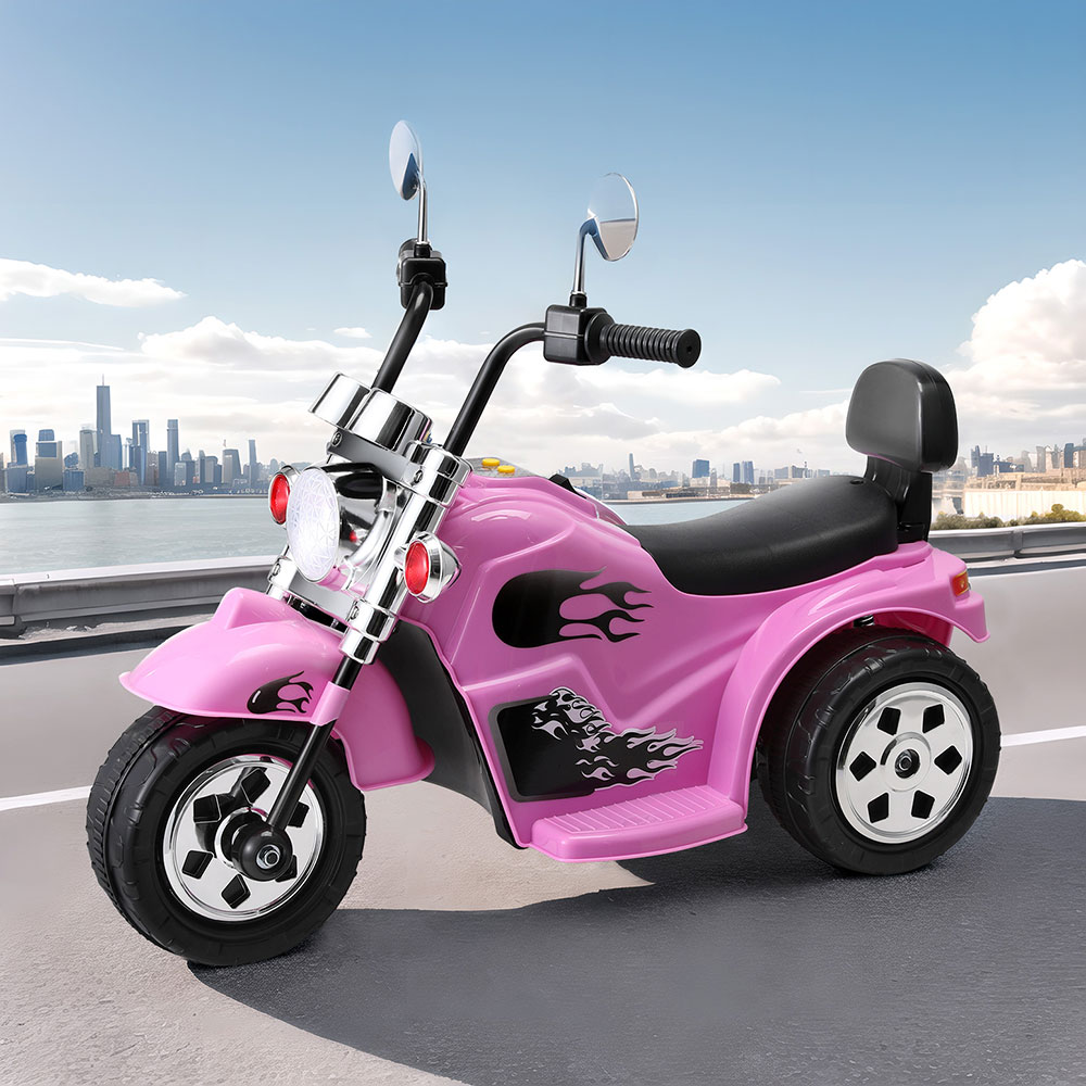 Rigo Kids Ride On Car Motorcycle Motorbike Electric Toys Horn Music 6V Pink — image 4