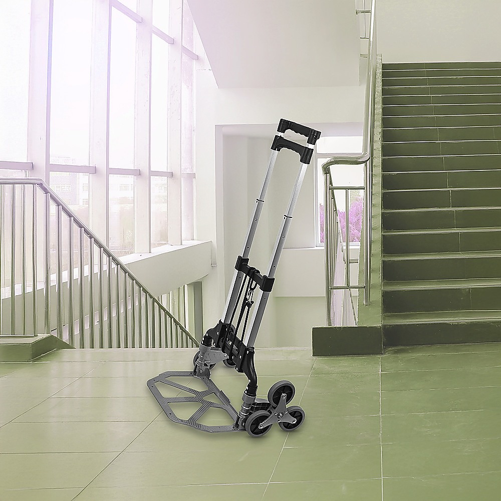 Stair Climbing Trolley 6 Wheels Aluminium Folding Hand Cart Climb Steps โ image 2