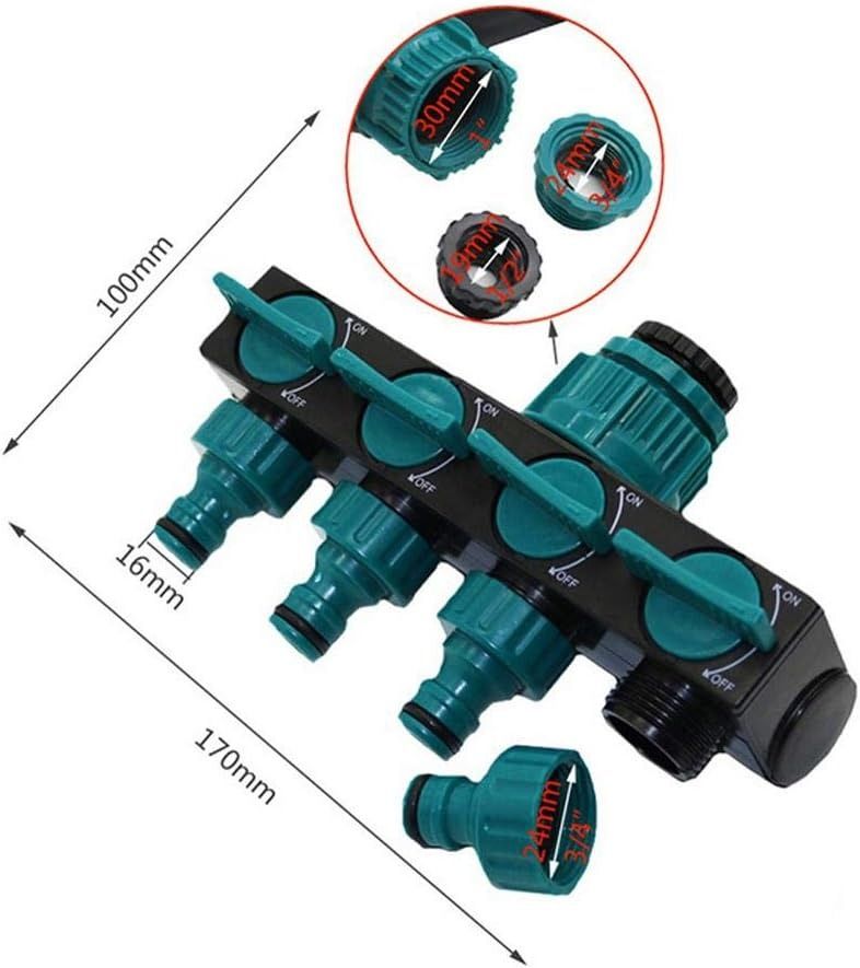 Garden Hose Pipe Splitter, Plastic Drip Irrigation Water Connector, Agricultural Hose Faucet, 4 Way, with 1/4in Quick Connector