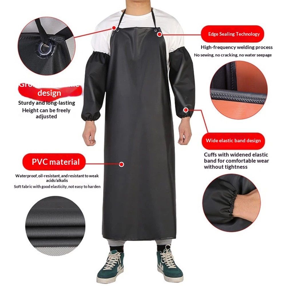 Waterproof Apron with Long Sleeves and sleeve protectors, Safety Apron Work Uniform for Men & Women, Chemical Resistance Anti-Tear Apron โ image 4