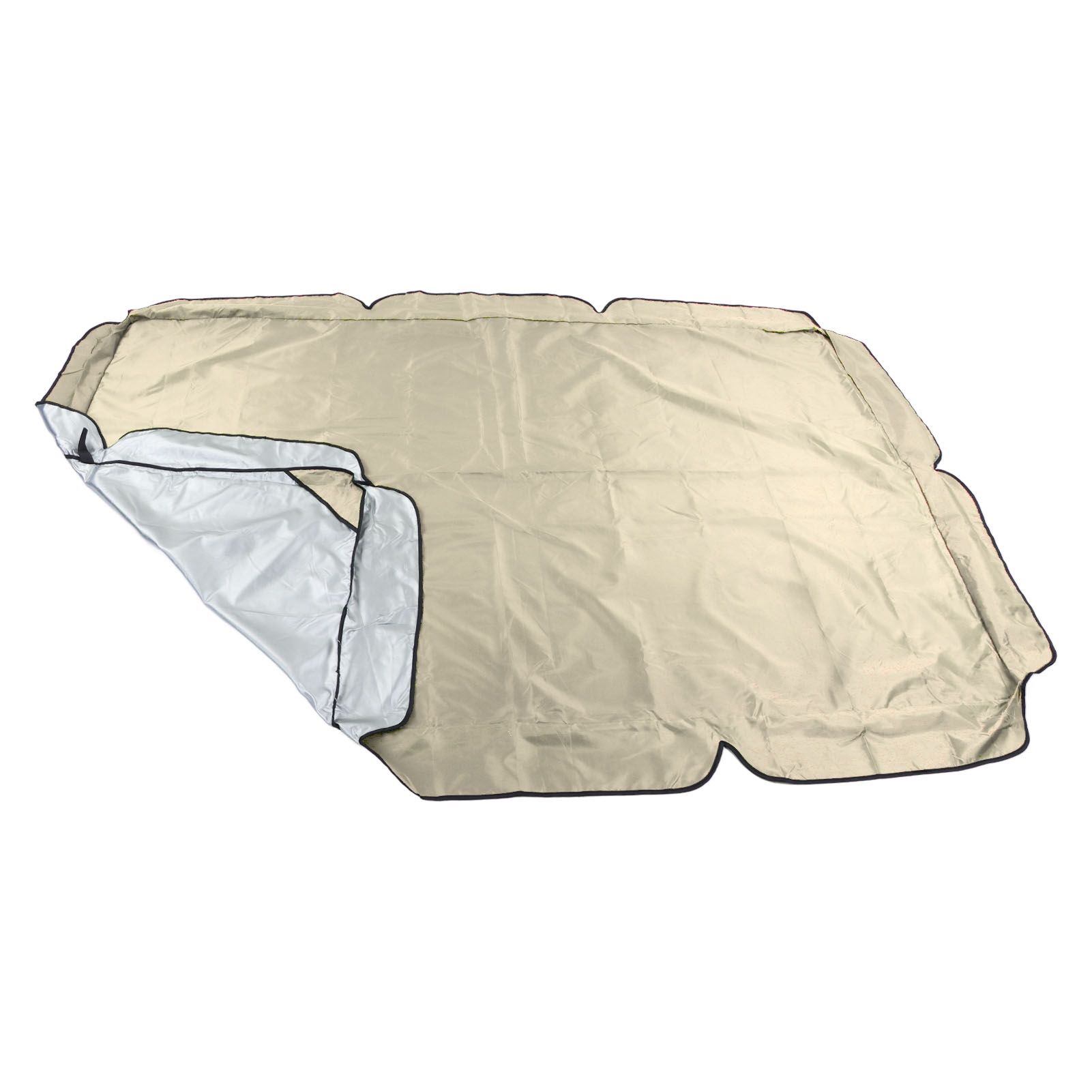 Outdoor Swing Canopy Garden Courtyard Waterproof Rocking Chair Dust Top Cover 210D Silver Coated Oxford Cloth Balcony Swing Canopy Beige — image 2