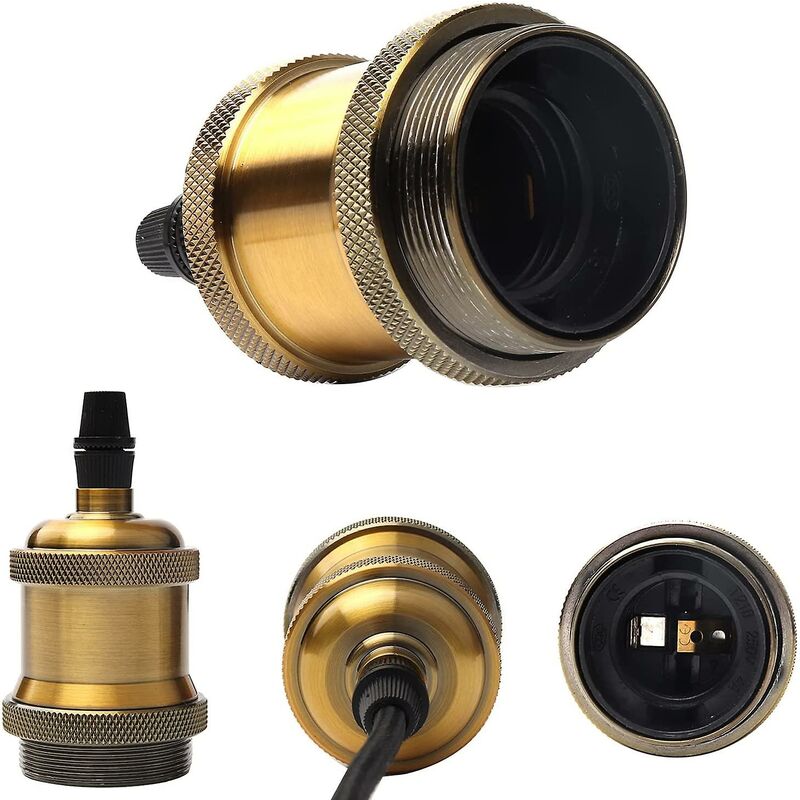 E27 Socket With Switch, 1.2 Meters Fabric Cable Electrical Wire For Bulb Socket/Edison Retro Pendant Light/Creative — image 3