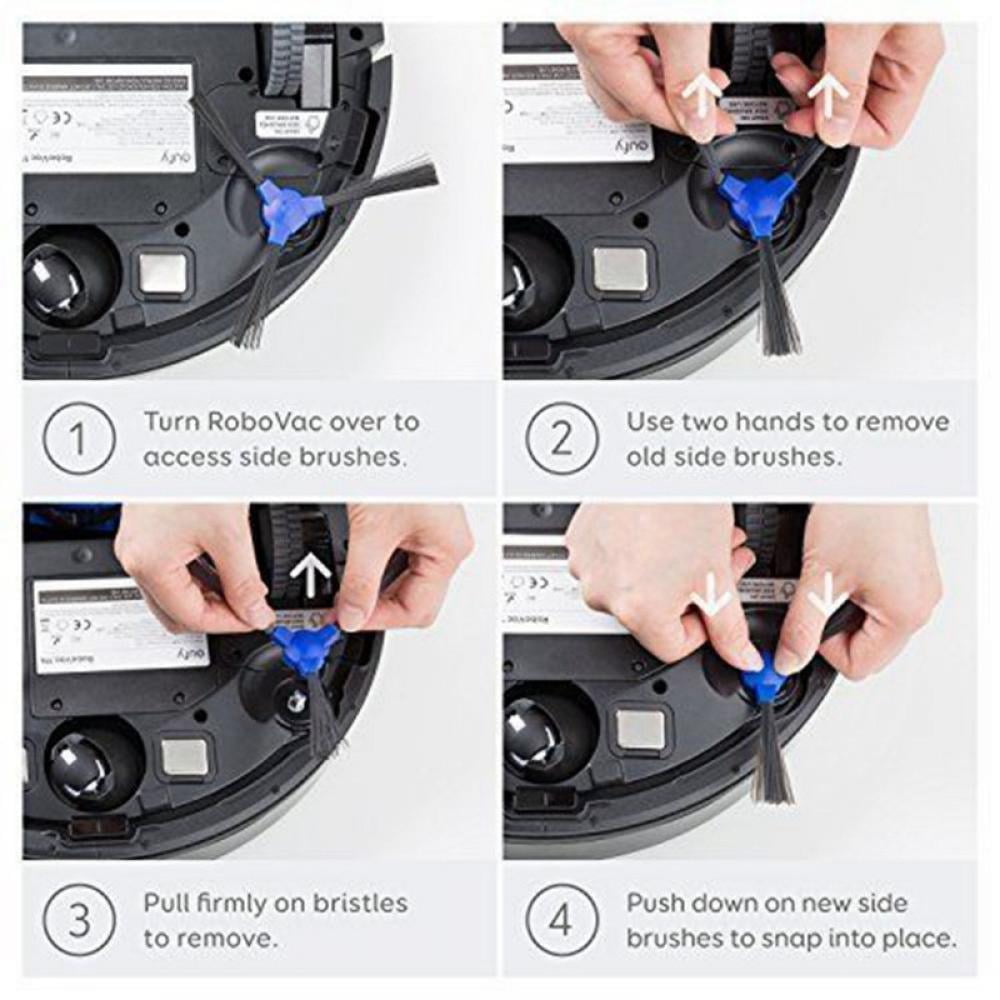 8Pcs Replacement Parts Compatible with Robot Vacuum Cleaner RoboVac 11S, 12, 15T, 15C, 25C, 30, 30C Slim Carpet Sweeper Filter Side Spin Brushes & Main Roller — image 2