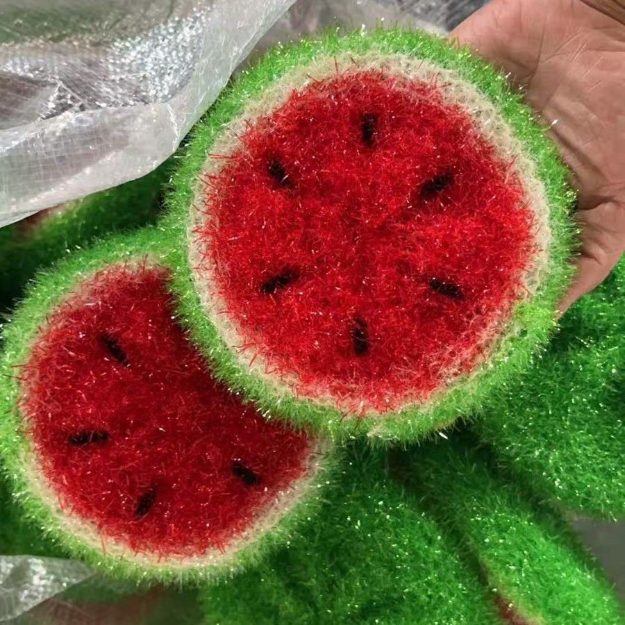 4pcs Random Color Watermelon Dishwashing Brush Acrylic Dishwashing Towel Round Ball Bowl Brush Korean Thickened โ image 5