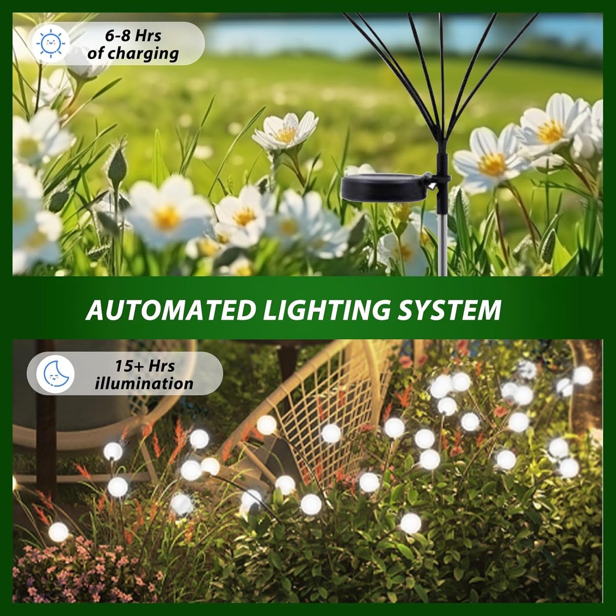 Outdoor Lighting - Solar Garden Lighting - Mood Lamp - LED Solar Garden Lamp - Firefly Shaped - 6 Pots x 2 - Waterproof for Outdoor Use - Suitable for — image 3