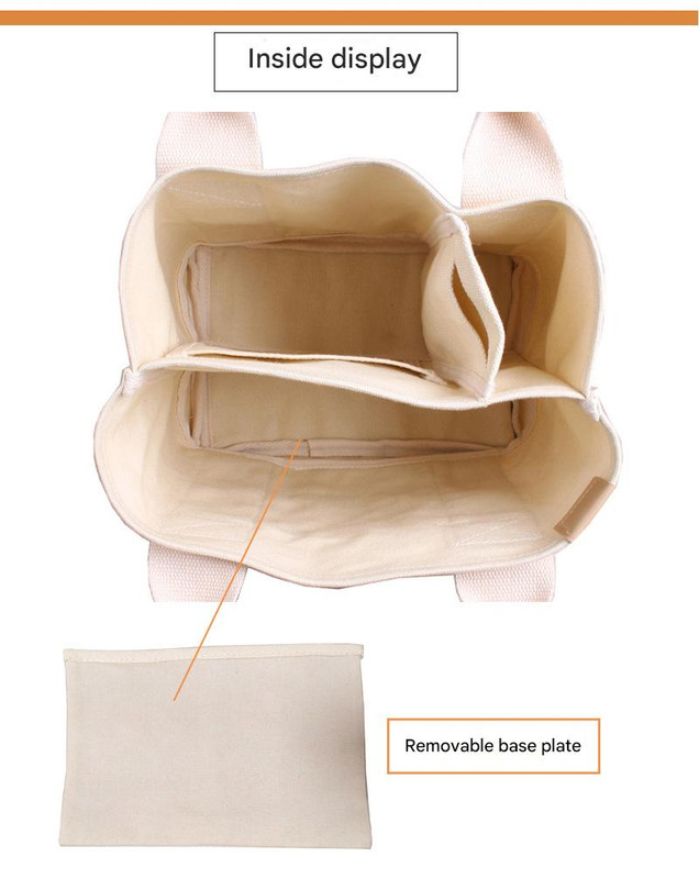 Pink Canvas Lunch Tote Bag - Stylish Handbag with Multiple Compartments for Women โ image 4