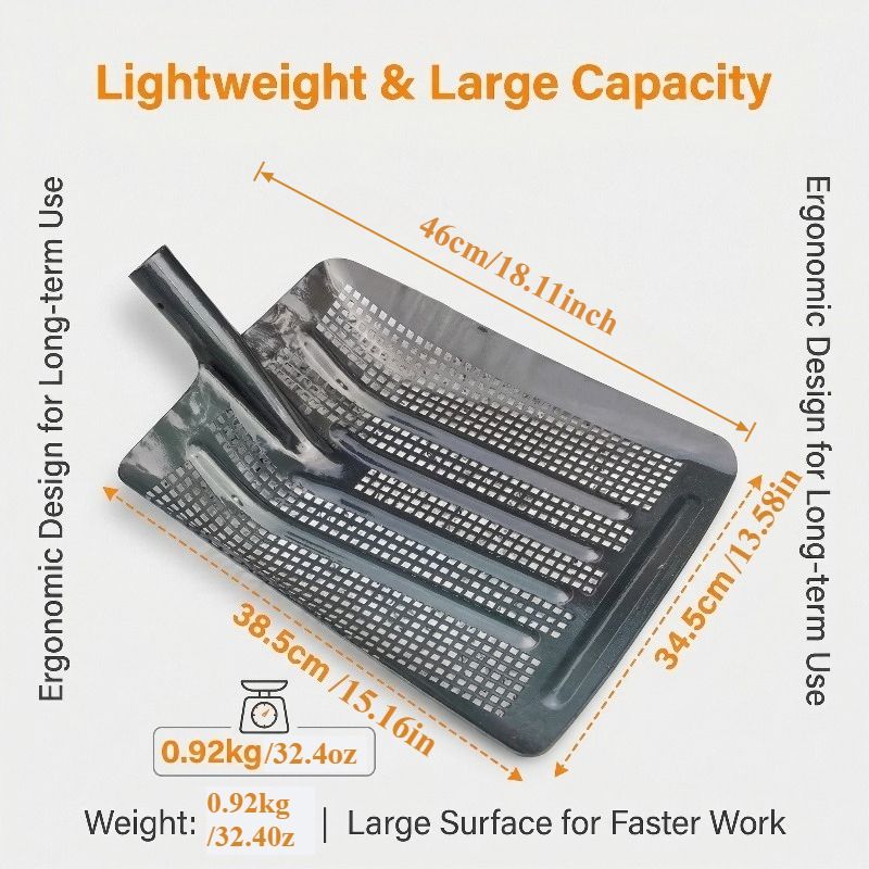 Stainless Steel Garden Sieve Shovel for Soil and Compost Screening-Grey — image 5