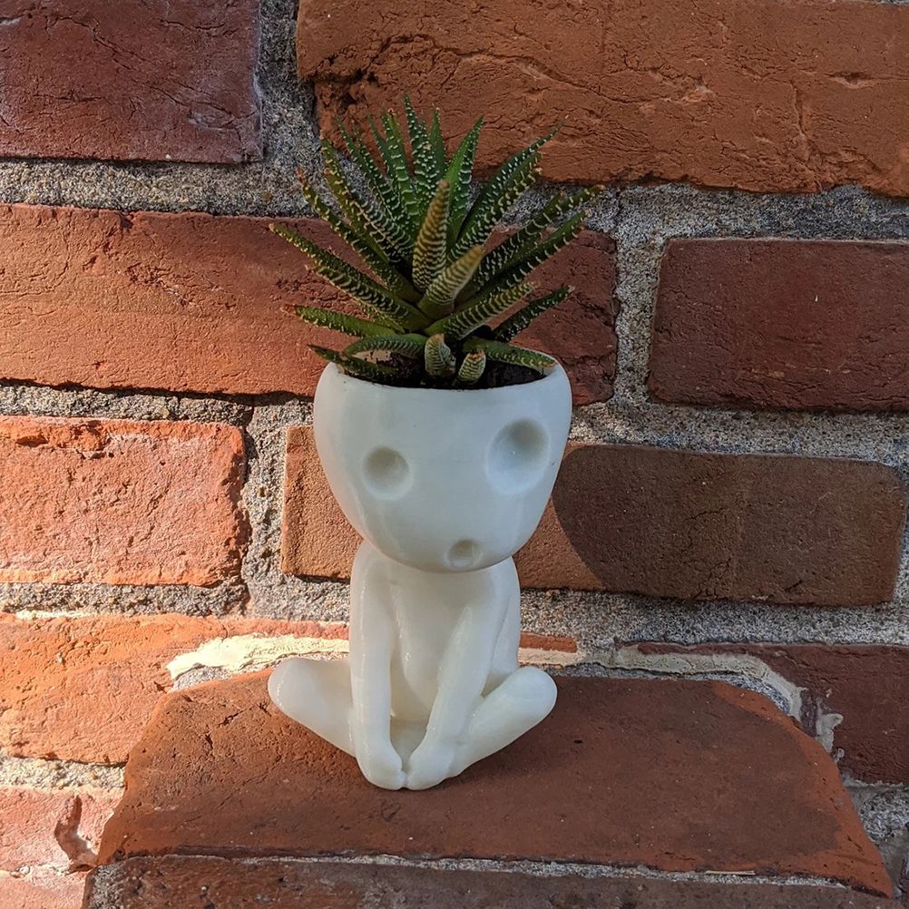 Luminous Face Planter Pot Head Flower Pot Cute Resin Succulent Planter Flowerpot with Drain Hole for House Office Decor โ image 4