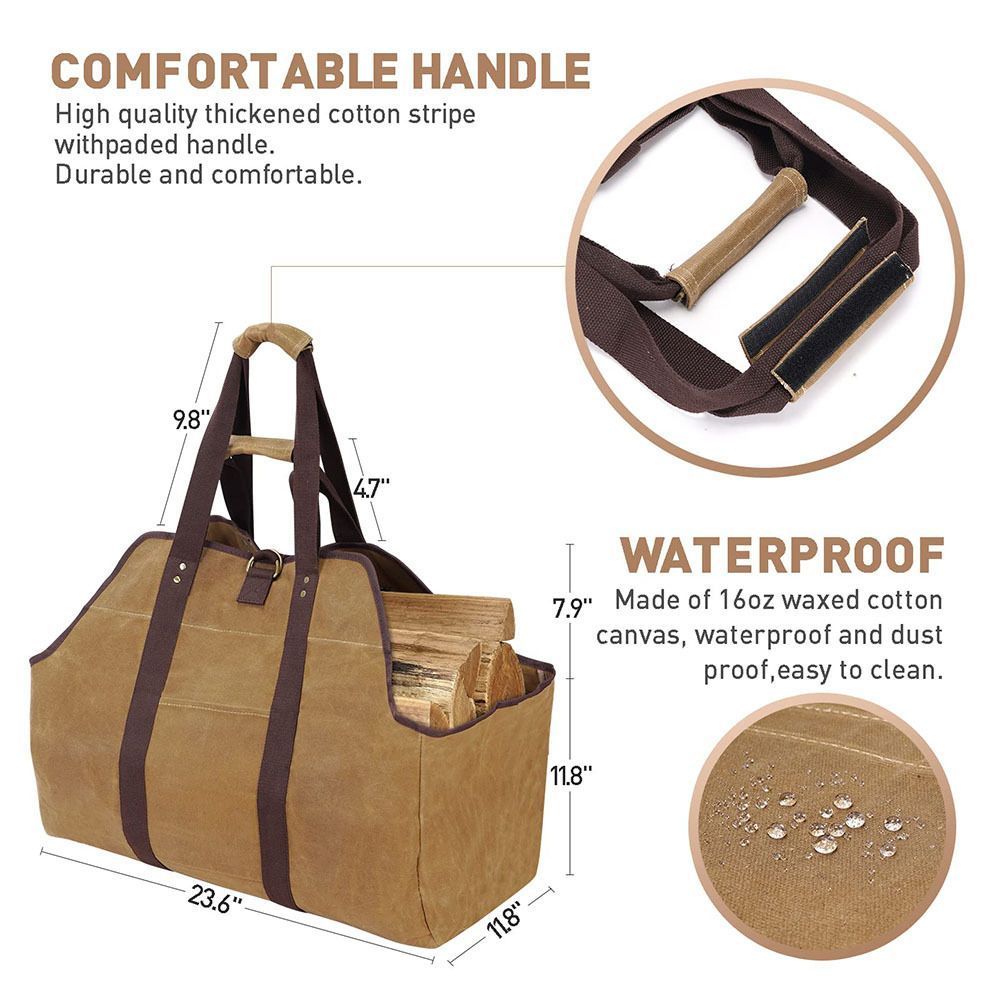 Firewood Storage Bag Khaki โ image 3