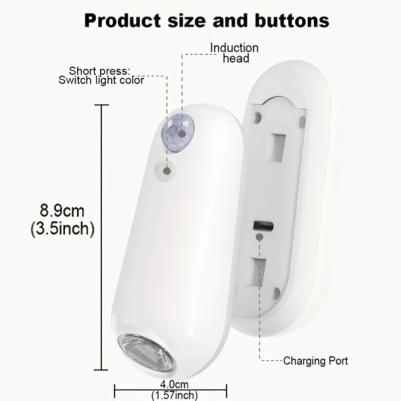 Motion Sensor Light 7-Color Night Light ABS Edge Light Stair Sensor Light - Multi-color - Size 01 — image 6