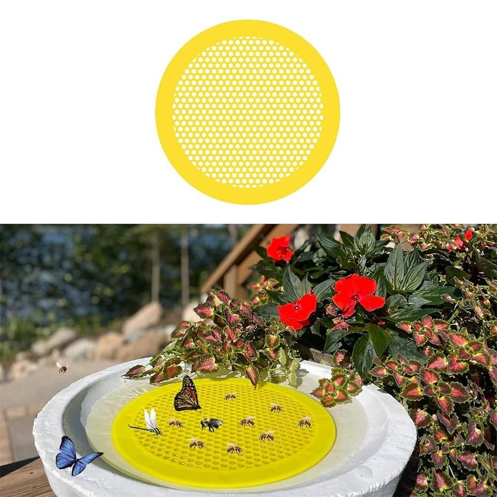 3-Pack Bee Watering Station, Butterfly Watering Station, Garden Decor, Beekeeping Supplies - Circular Yellow — image 2