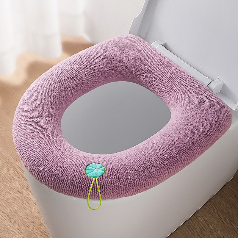 4 PackThicker Soft Bathroom Warmer Handle Toilet Seat Cover Pad Stretchable Washable and Easy Installation Cushioned Lid Seat — image 3
