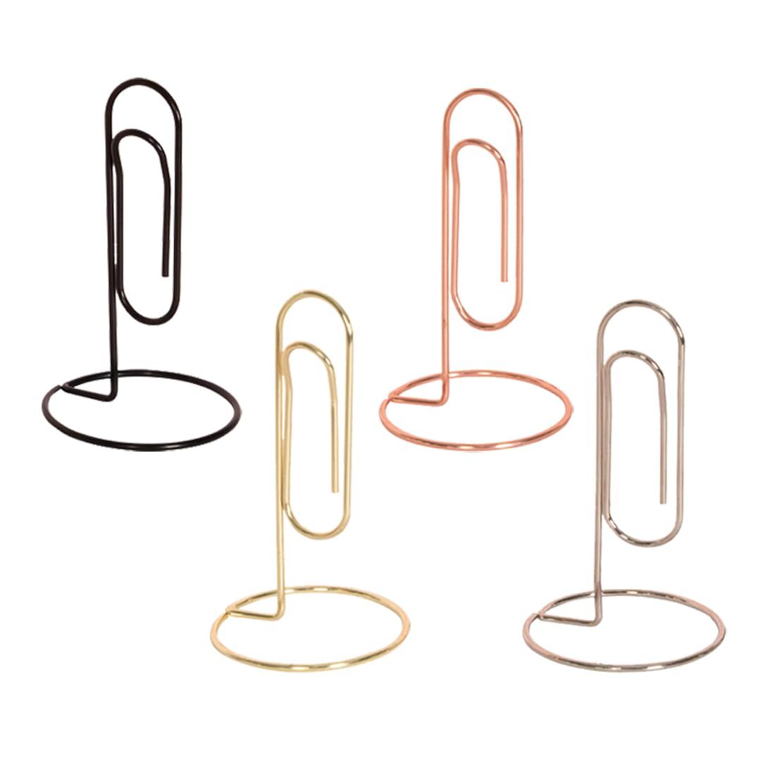 Desktop Memo Holder 4Pcs Base Memo Clip Jumbo Desk Paper Clip Table Number Holder Picture Memo Note Photo Stand Office Accessory
