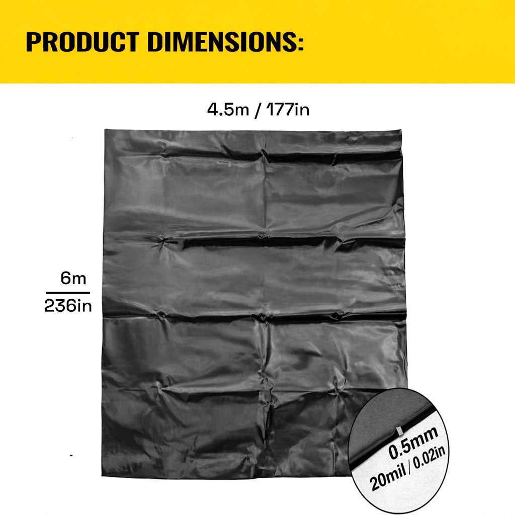 Heavy Duty 0.5mm HDPE Pond Liner Waterproof Sheet 4.5m x 6m for Garden & Fish Ponds โ image 4