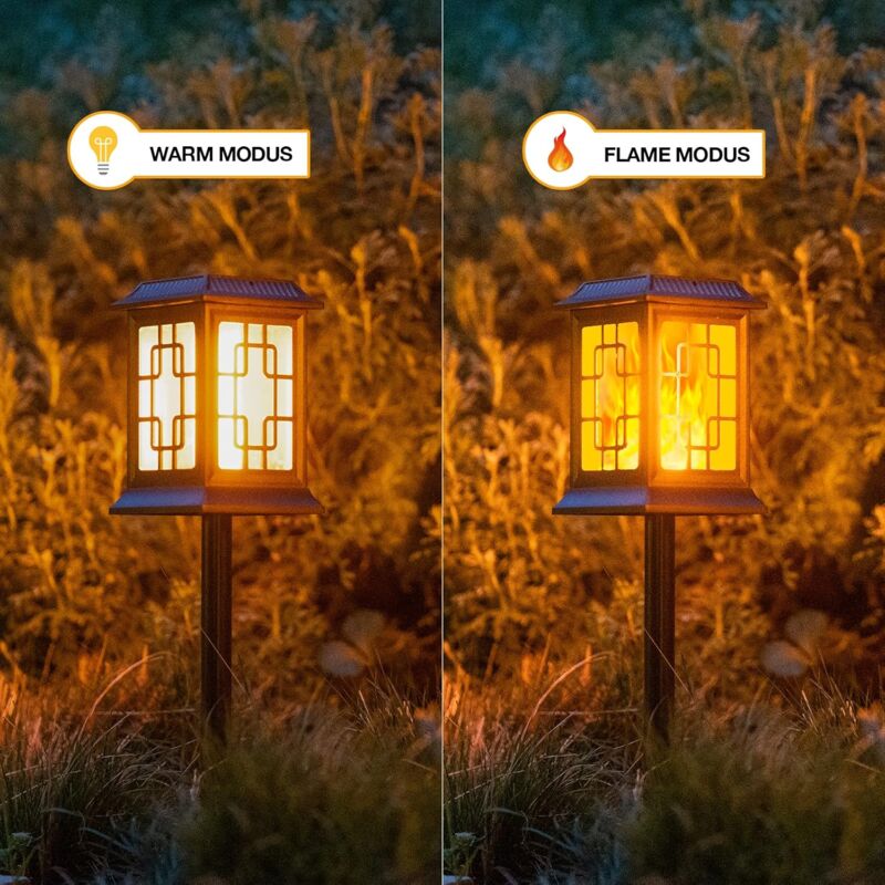 Outdoor Solar Light, Outdoor Solar Lantern Garden, Solar Lantern Two Working Modes Flashing/Warm Solar Torch Garden For — image 4
