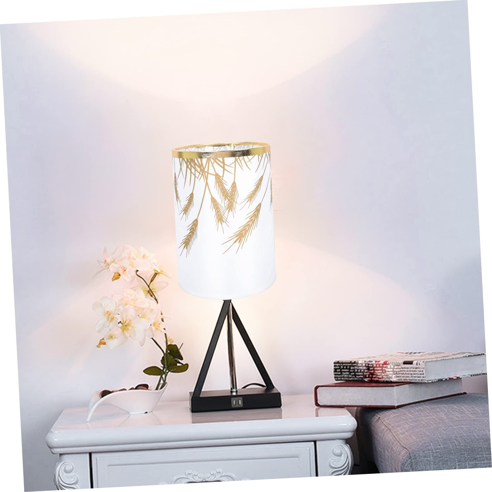 Desk Lamp Shade Lampshade Cylindrical Wall Lamp Shade Metal Fabric Lampshade housing(1pcs) — image 2