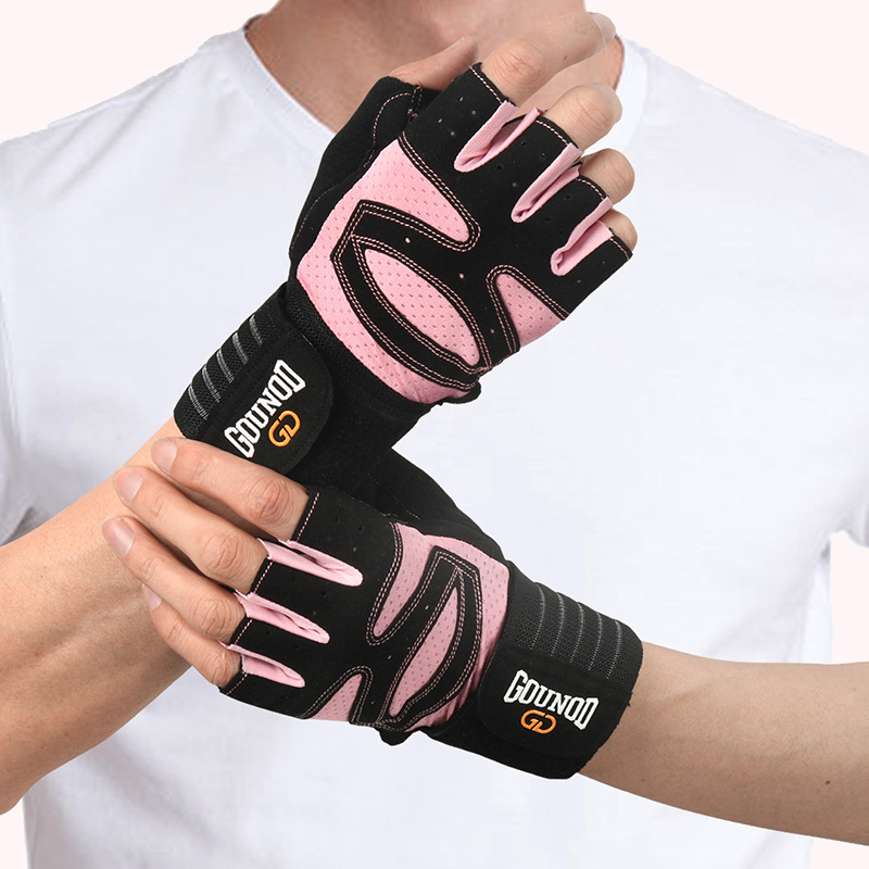 Size L Black And Pink Breathable Anti-Slip Gym Gloves for Workout and Weightlifting - Durable, Adjustable Fitness Gloves for Men and Women — image 2