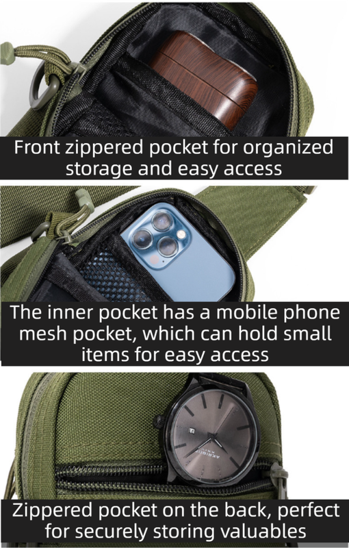 Red Outdoor Tactical Water Bottle Chest Bag - High-Capacity Phone Pouch with Expansion System for Cycling Camping and Fishing โ image 4