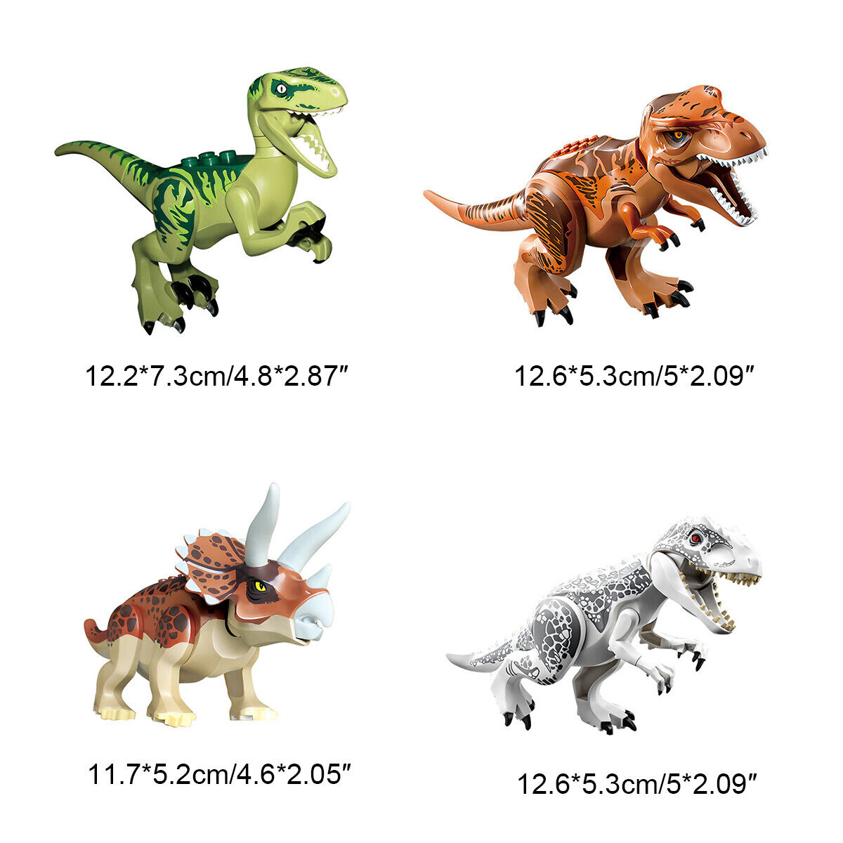 8x Jurassic World Dinosaur Figures Building Toys Blocks Best Kids Gift Multicolored h multicolored — image 3