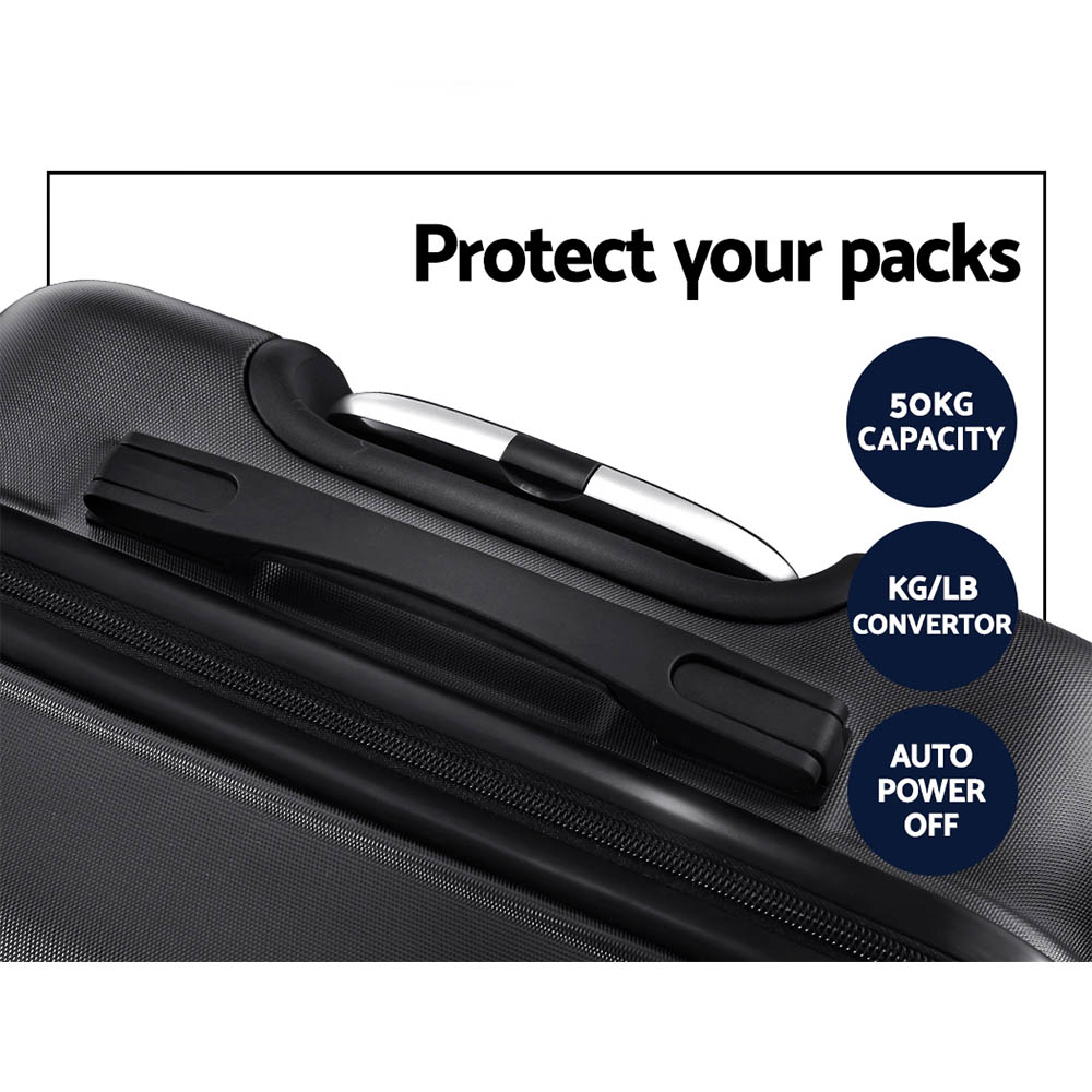 Wanderlite 3Set 20-24-28 Inch Luggage with TSA Lock Spinner Carry On Hard Shell Travel Suitcase Luggage Case Black โ image 6