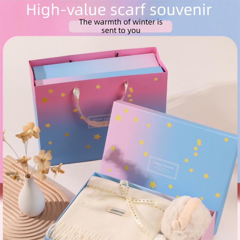 White Winter Scarf Gift Box Set for Women (4-Piece Set: Earmuffs, Hat, Gloves, and Scarf)- Soft Warm Scarf with Luxury Gift Packaging Birthday Present for — image 6
