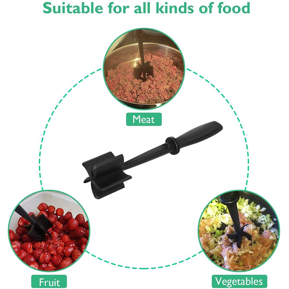 Meat Chopper Multifunctional Ground Beef Masher Ground Beef Turkey Nylon Chopper Utensil Non Stick Cookware โ image 6