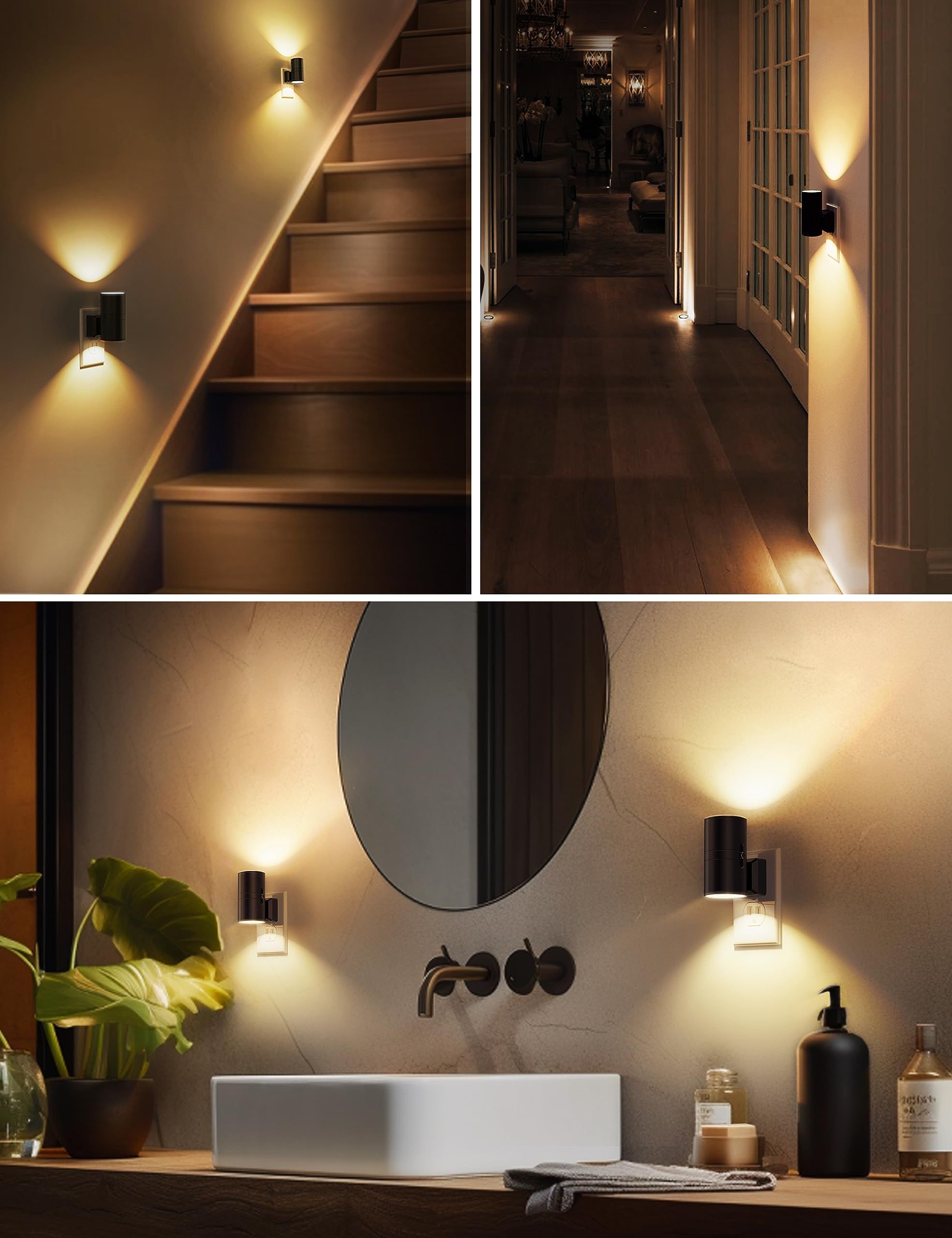 Night Lights Plug into Wall, Dimmable Night Light Plug in, Modern Night Lights with Dusk to Dawn Light Sensor, Soft White 3000K, Adjustable Brightness — image 4