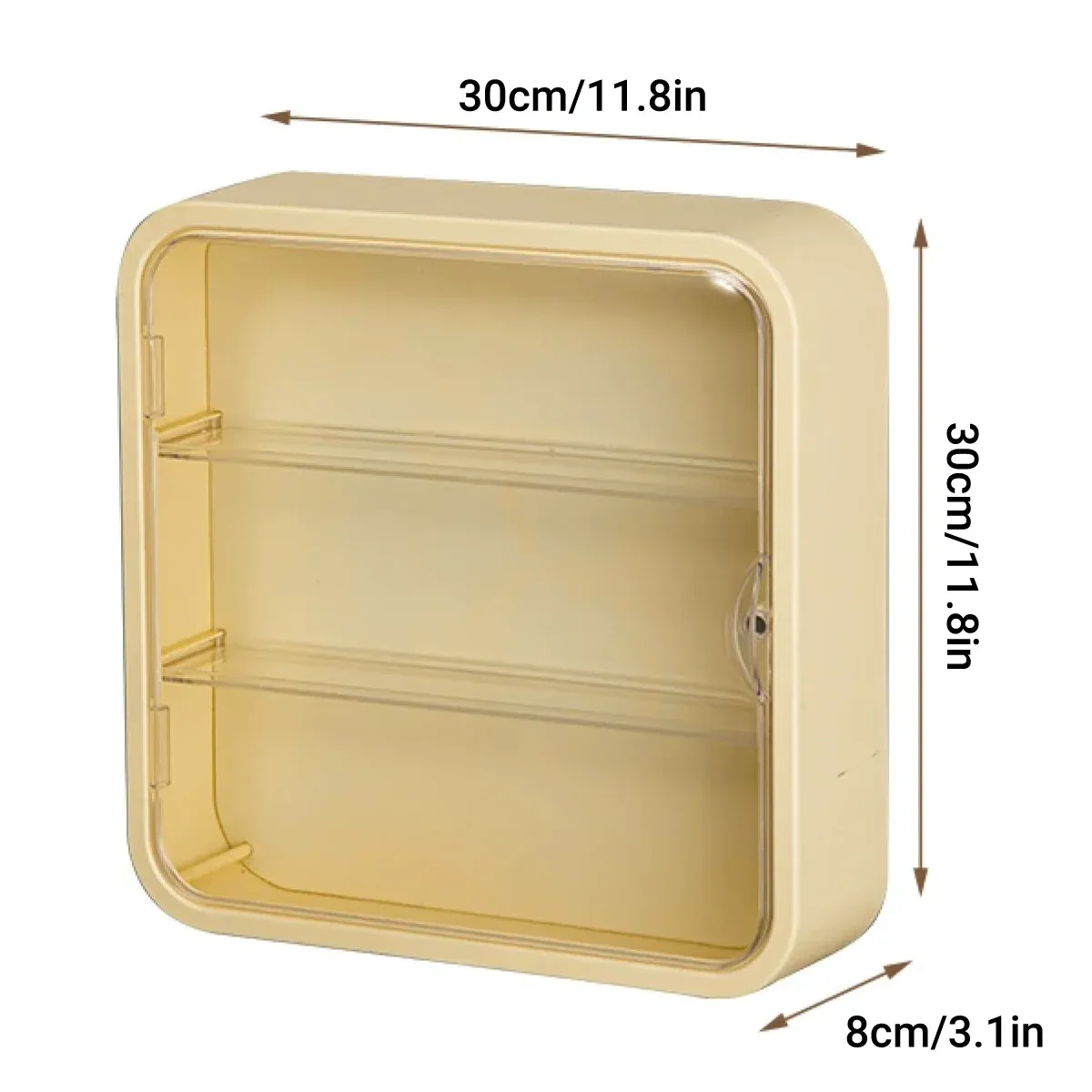 Wall Mounted Showcase Acrylic Figures Toys Display Case Dustproof Storage Box - Yellow — image 4