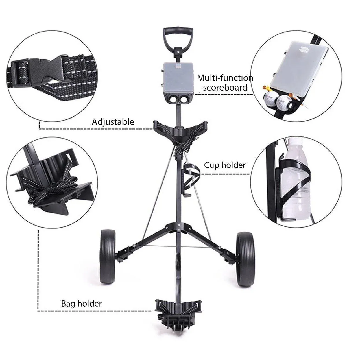 Foldable Aluminum Golf Push Pull Trolley Cart Lightweight Buggy for Easy Transport โ image 4