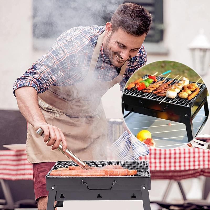 Portable Foldable Charcoal BBQ Grill for Outdoor Camping Picnic and Hibachi Cooking — image 5