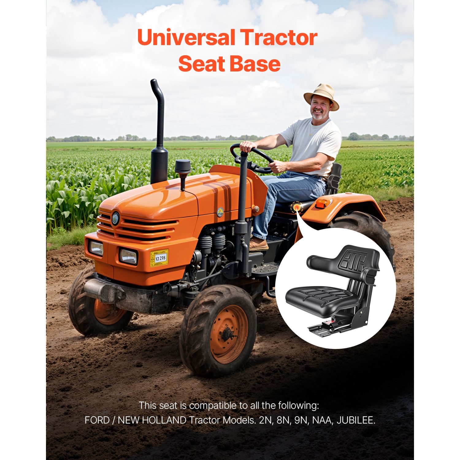Universal Forklift Seat, Waterproof Tractor Suspension Seat with Adjustable Back, Secure Tractor Seat with Micro Switch, Widely Compatible Seat for Skid Loader โ image 2
