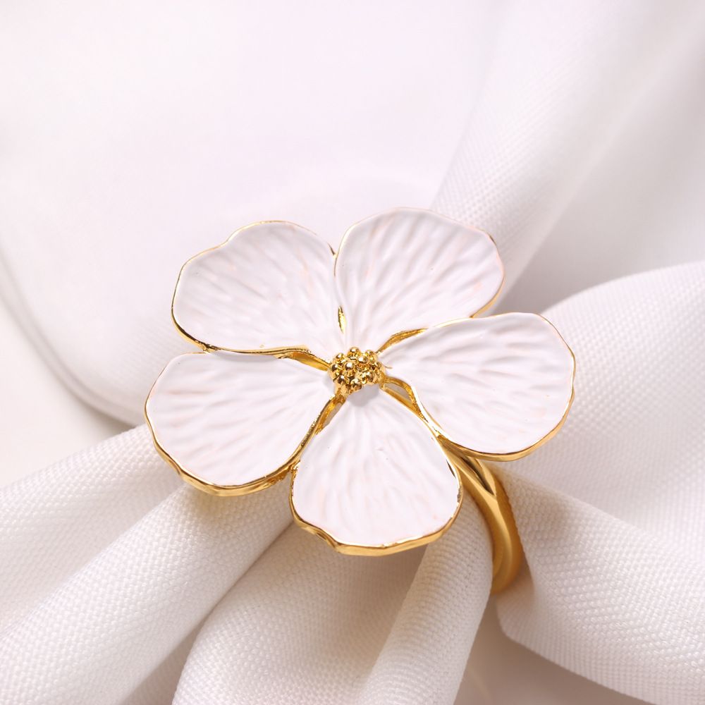 zinc alloy five petal flower napkin clasp — image 2