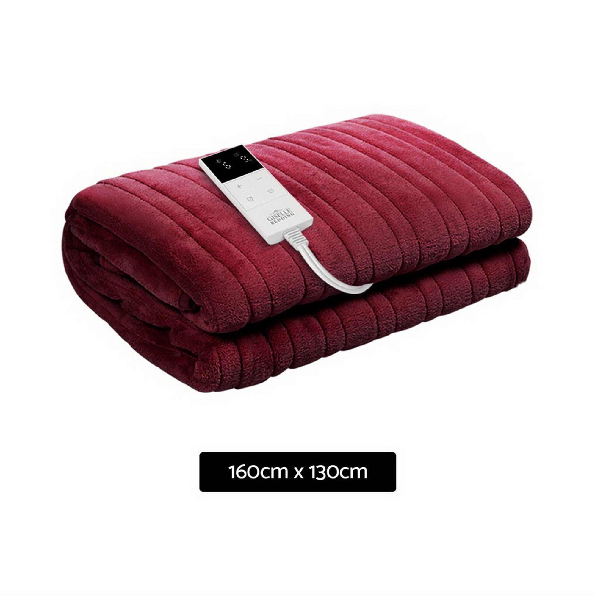 Giselle Electric Throw Rug Heated Blanket Fleece Red — image 2