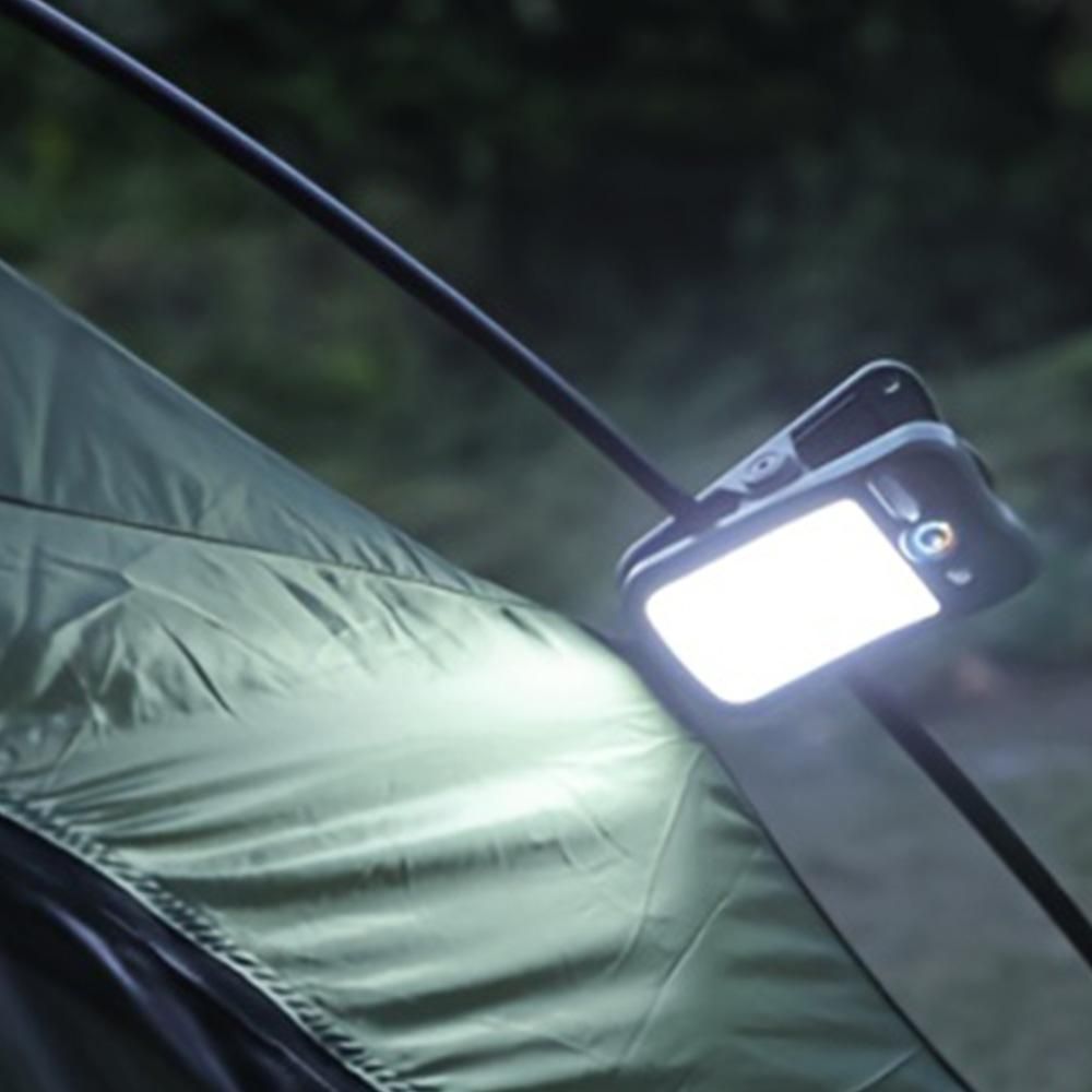 USB Solar Dual Charging Camping Clip Light with 60 LEDs 3 Dimming Modes Power Display - Army Green โ image 5