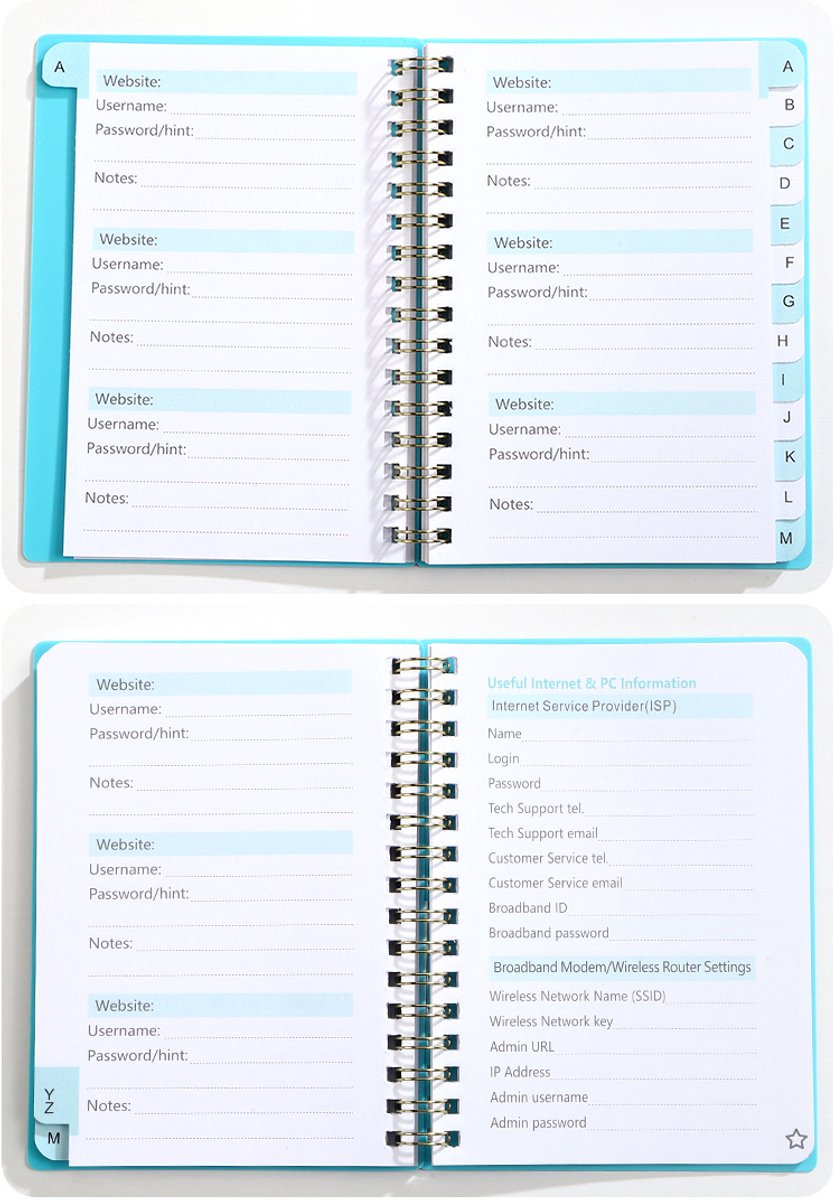 Password Book - Password Booklet with Alphabet - Password Organizer - Password Notebook - A6 - Gray โ image 5