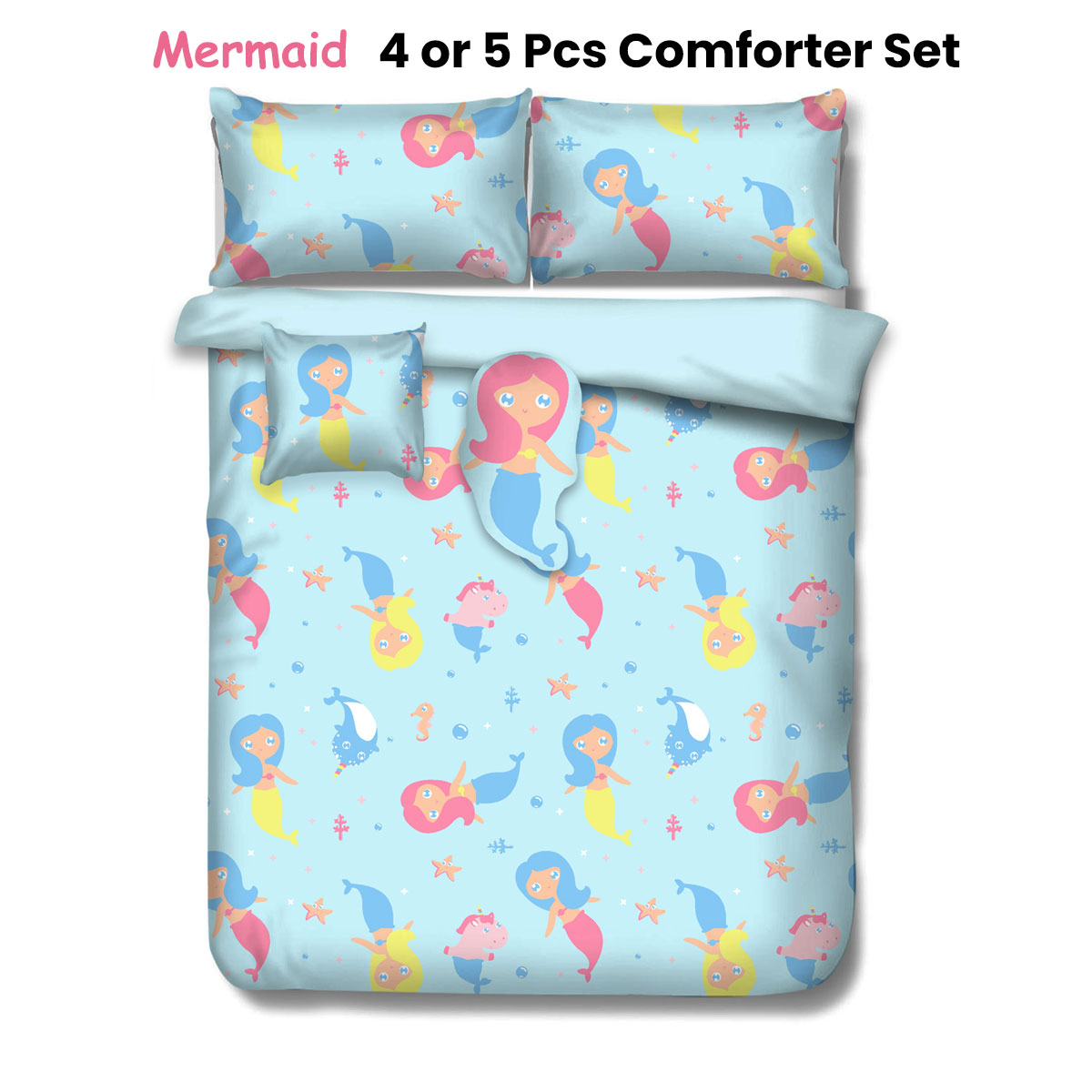 Ramesses Mermaid Kids Advventure 4 Pcs Comforter Set Single โ image 2