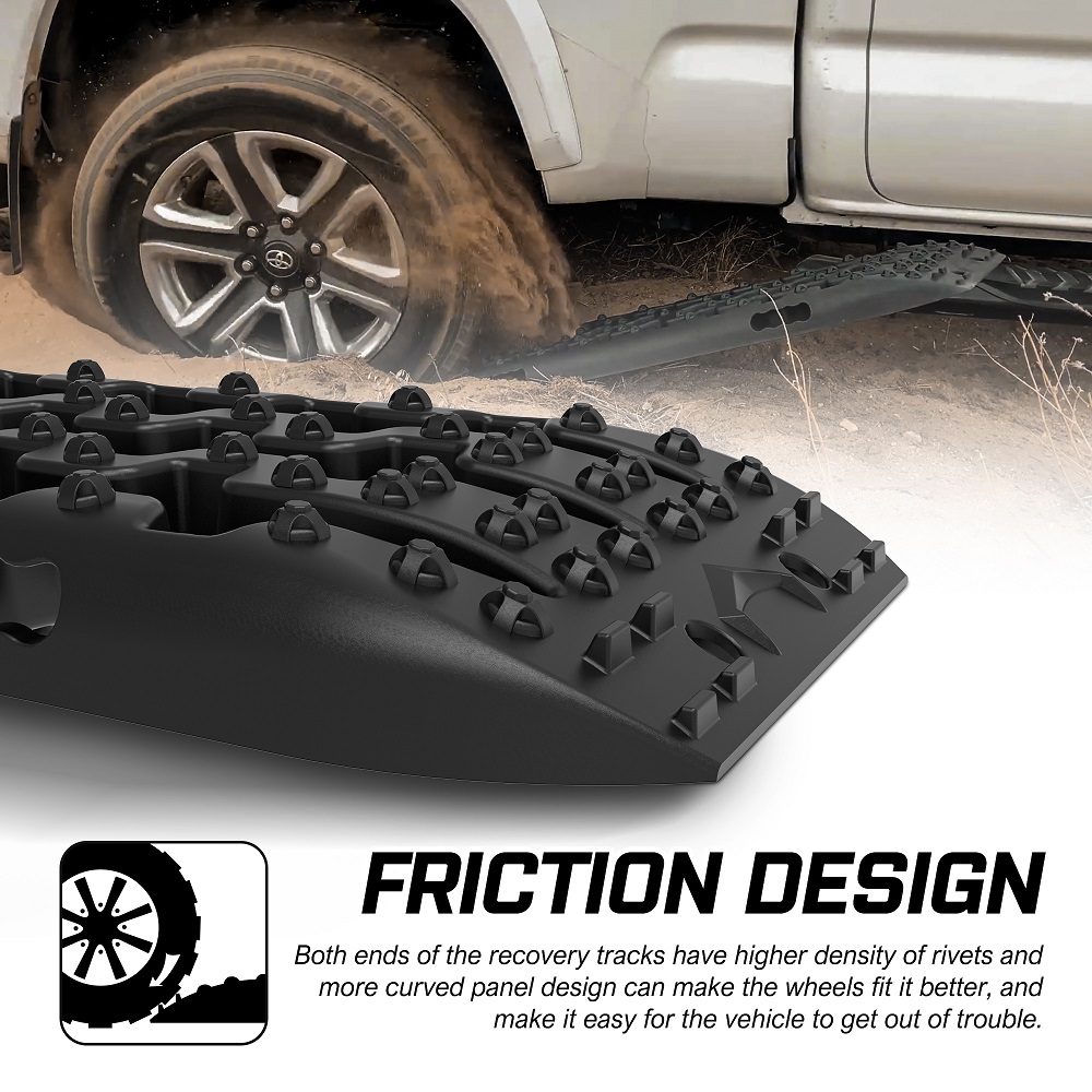 X-BULL Recovery tracks / Sand tracks / Mud tracks / Off Road 4WD 4x4 Car 2pcs Gen 3.0 - Black โ image 5