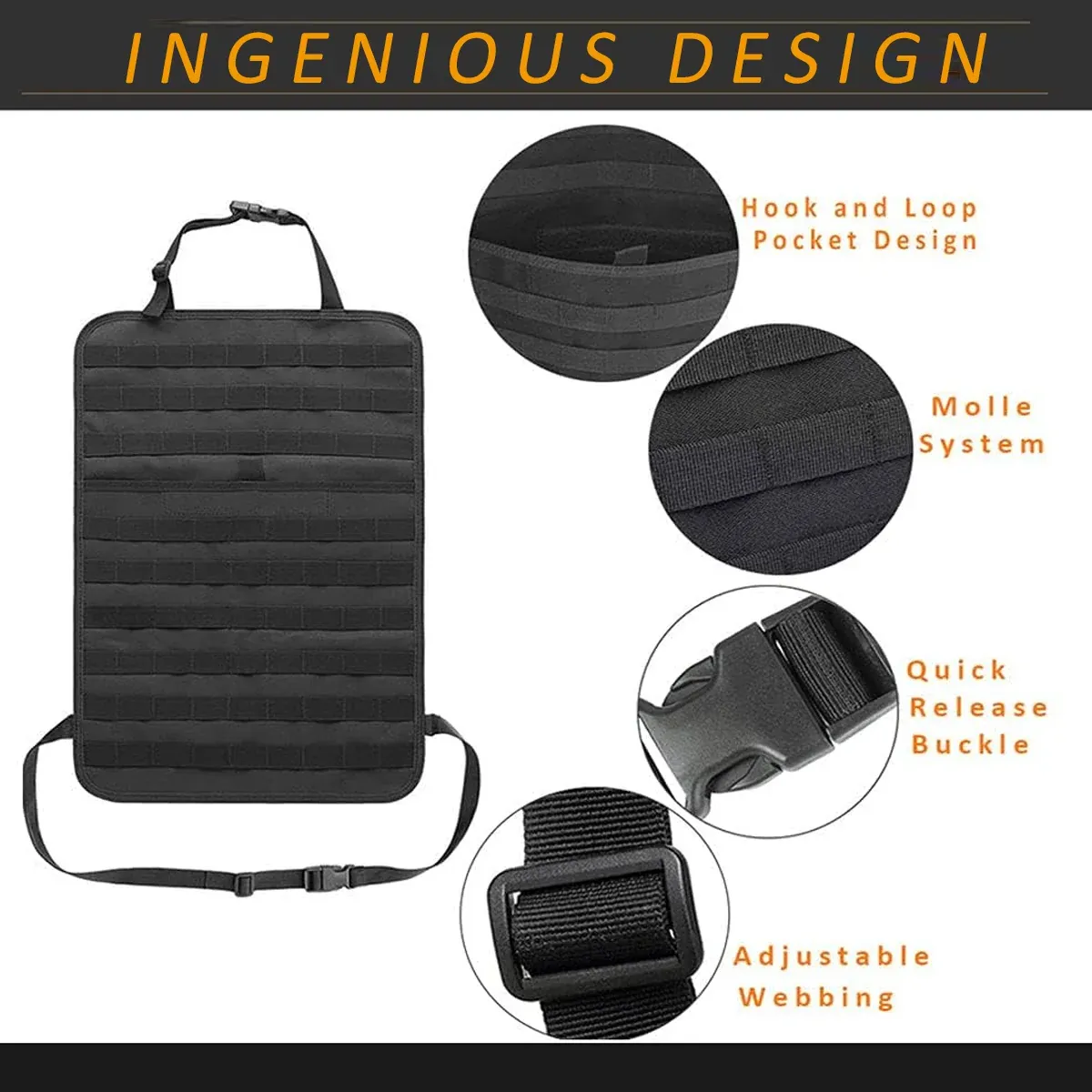 Car Universal Rear Seat 6-Piece Storage Bag Set Space Saving Waterproof Durable — image 4