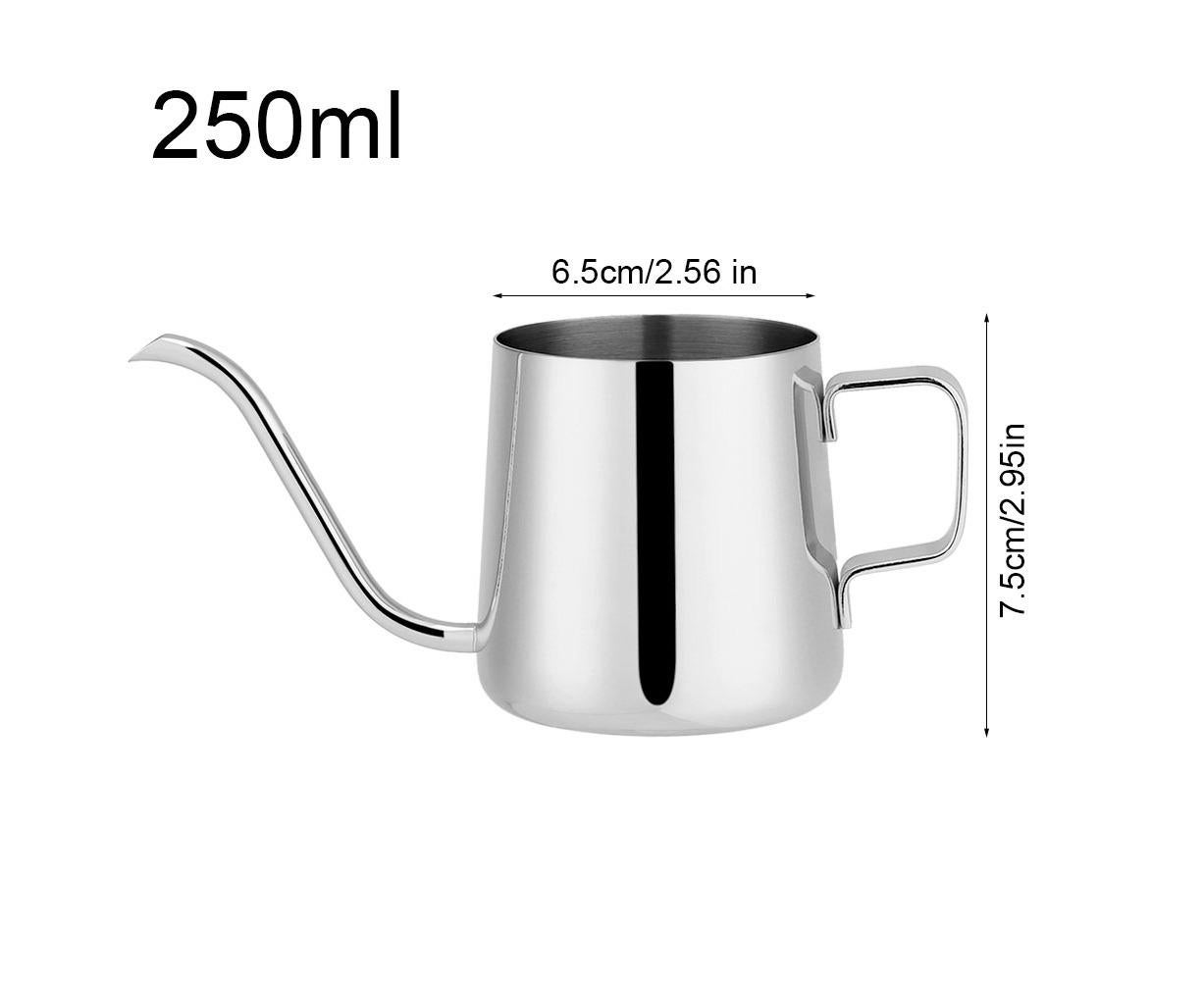 Stainless Steel Drip Coffee Pot, Gooseneck Spout, Tea Tool, Silver, 250ml โ image 3