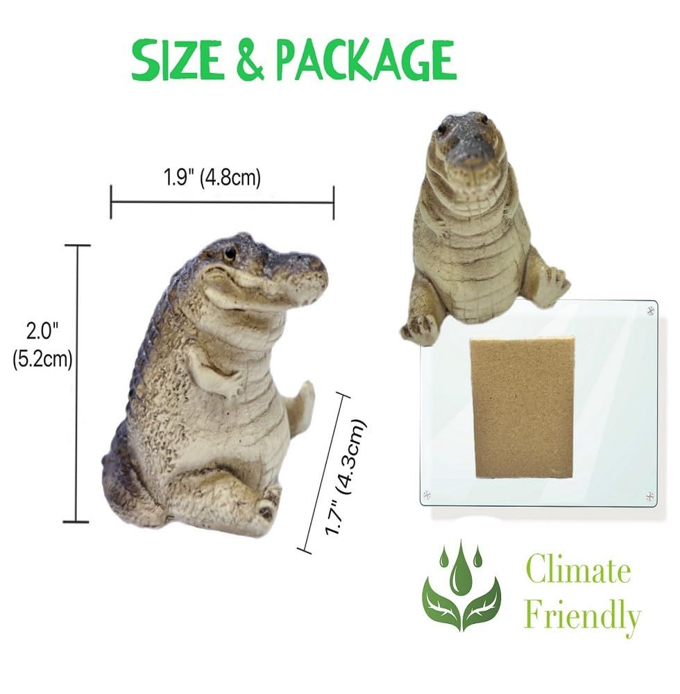 Handmade Crocodile Figurine Tea Pet, Tea Set Accessories Alligator Statue Tea Ceremony Desk Pet, Animal Ornament Gifts — image 5