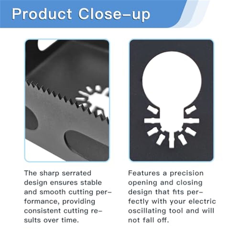 2 Pcs Square Slot Cutter Oscillating Multi-Tool to Cut-in Single Gang Wall Boxes,Outlet Cutter for Drywall,Efficient Carving Tool,Black — image 3