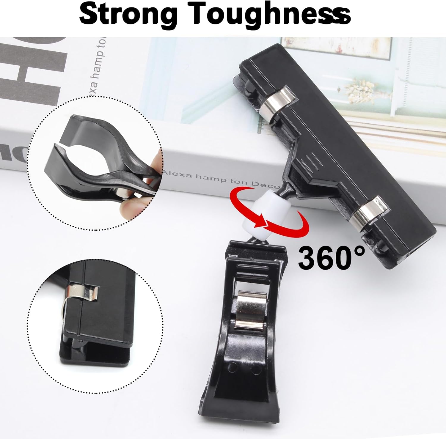 Biaungdo 12 Pcs Plastic Chalkboard Sign with Rotating Clip, Erasable Blackboard Price Tags Double Sided Waterproof Blackboard Clips Display Clip Holder for — image 3