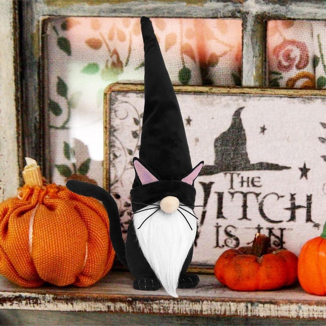 Halloween decorations, dwarf faceless dolls, cat figurines, decorations, Halloween party atmosphere props — image 4