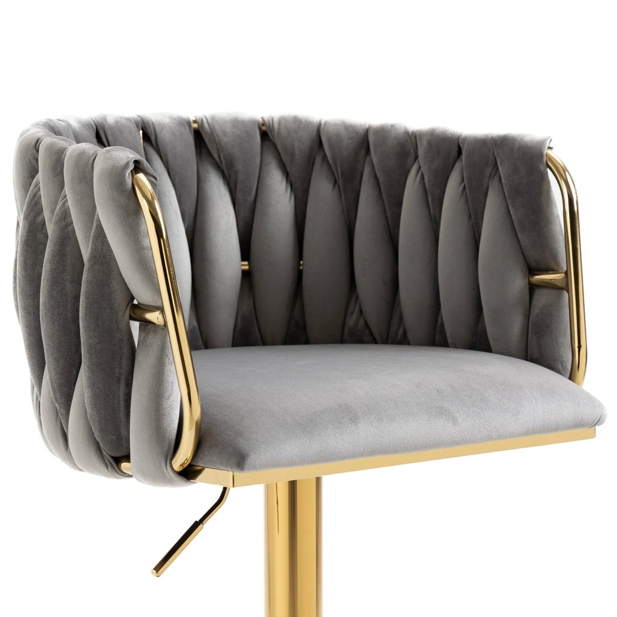 SERENITà Modern Velvet Breakfast Bar Stools Swivel Barstools Adjustable Counter Stools with Backrest Set of 2 Grey — image 4