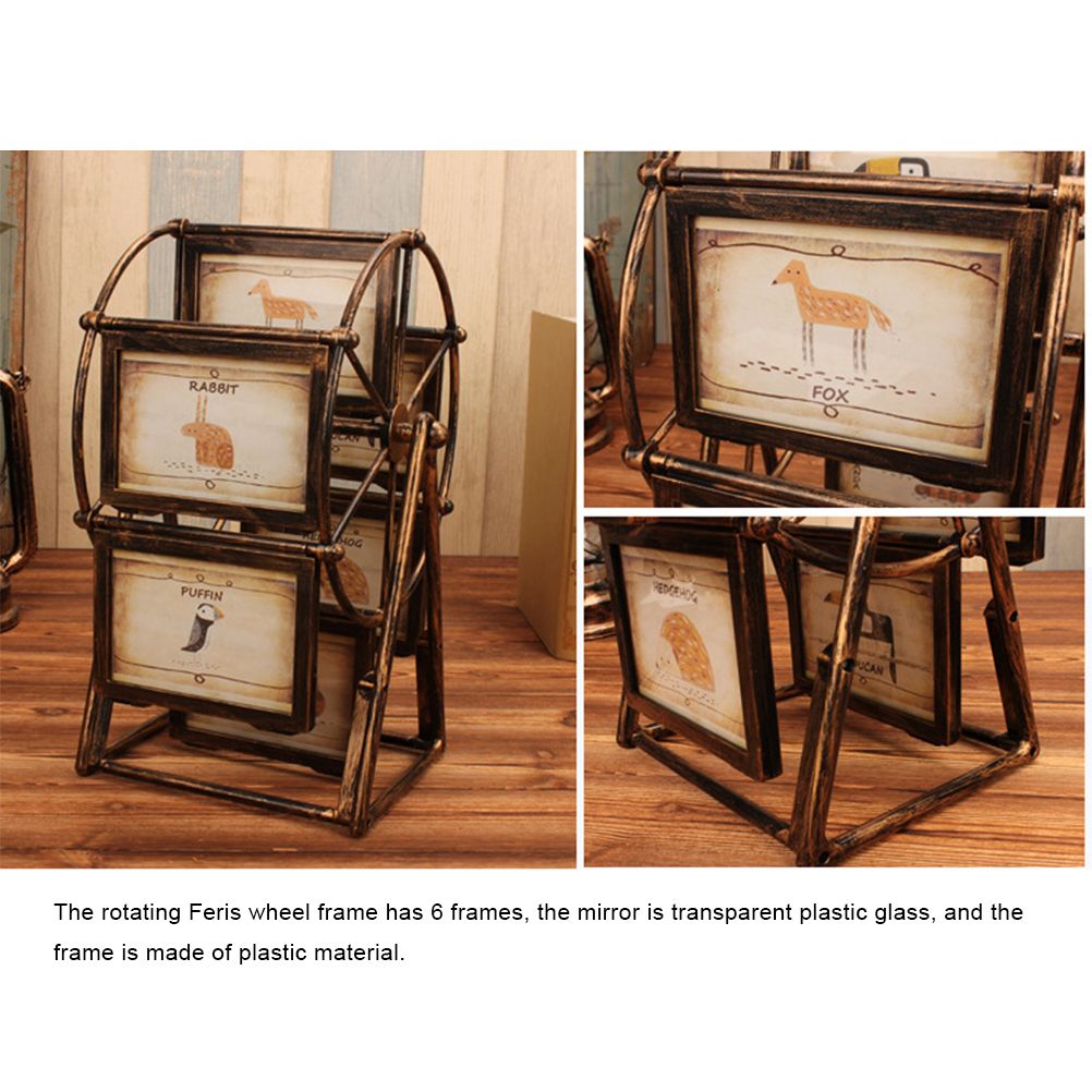 Vintage Family Photo Frame Ferris Wheel Rotatable Photo Frame Home Decor Gift โ image 5