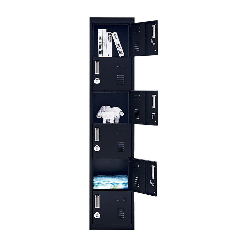 6-Door Locker for Office Gym Shed School Home Storage — image 6