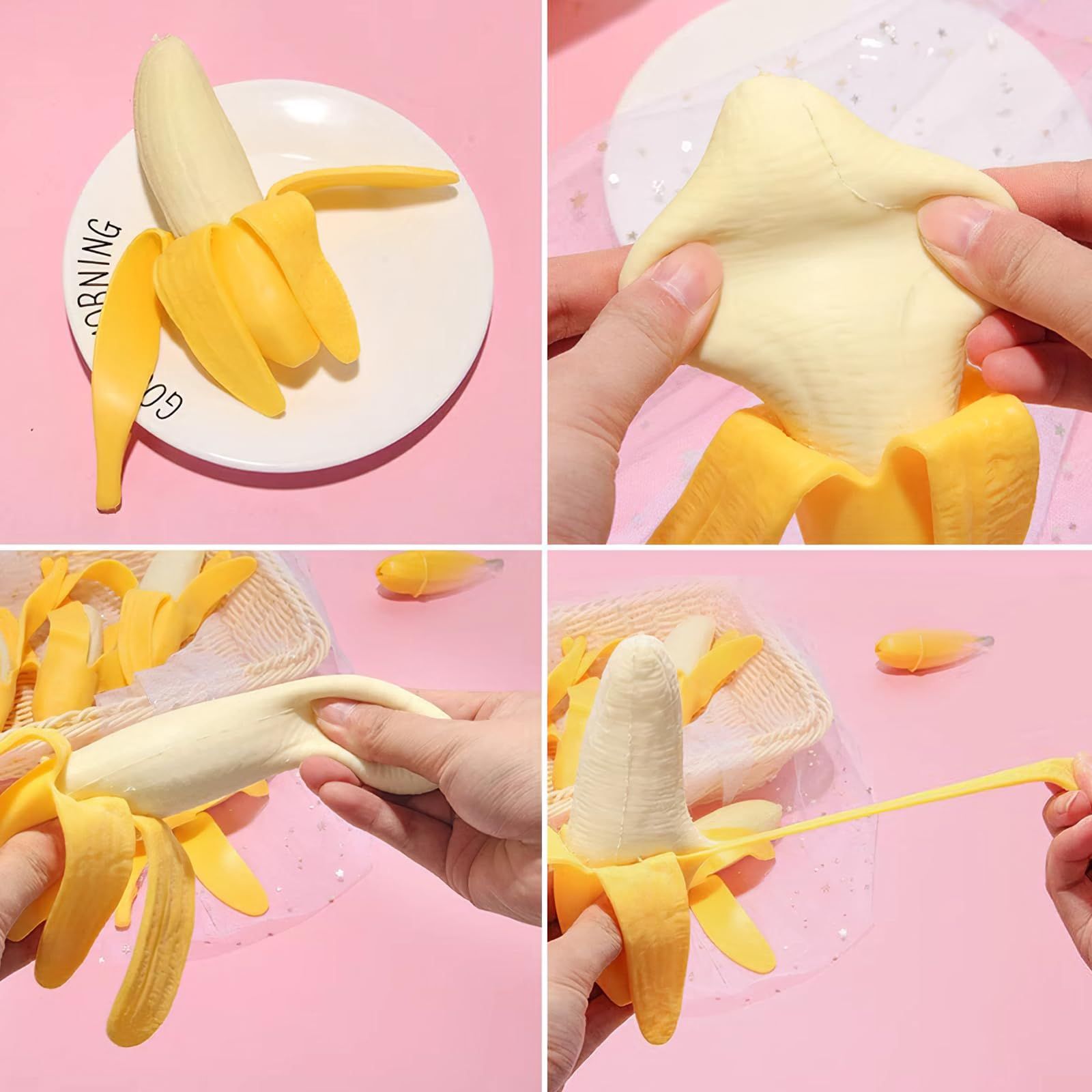 Peeled Banana Toys Wacky Plastic Funny Prank Banana Shaped Squeezing Toys Relief Toys for April Fools Day โ image 4