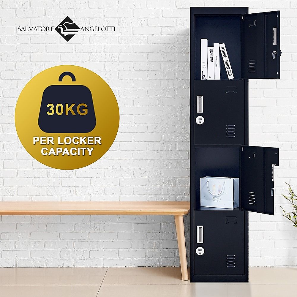 4-Door Vertical Locker for Office Gym Shed School Home Storage — image 6